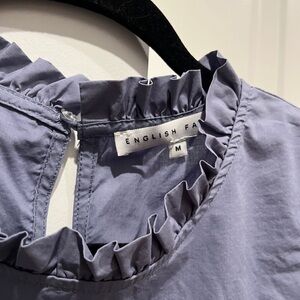 English Factory Ruffled Purple Top
